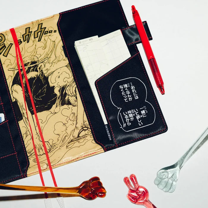 Hobonichi 2026 A5 Cousin Cover: One Piece Magazine - Straw Hat Luffy (Black), shown in full.