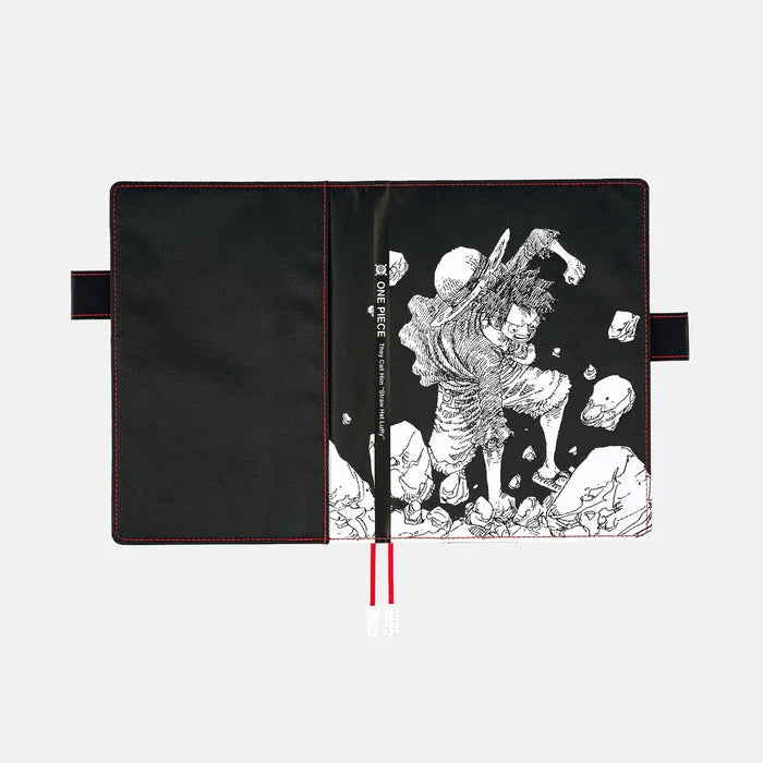 Hobonichi 2026 A5 Cousin Cover: One Piece Magazine - Straw Hat Luffy (Black), alternate angle.