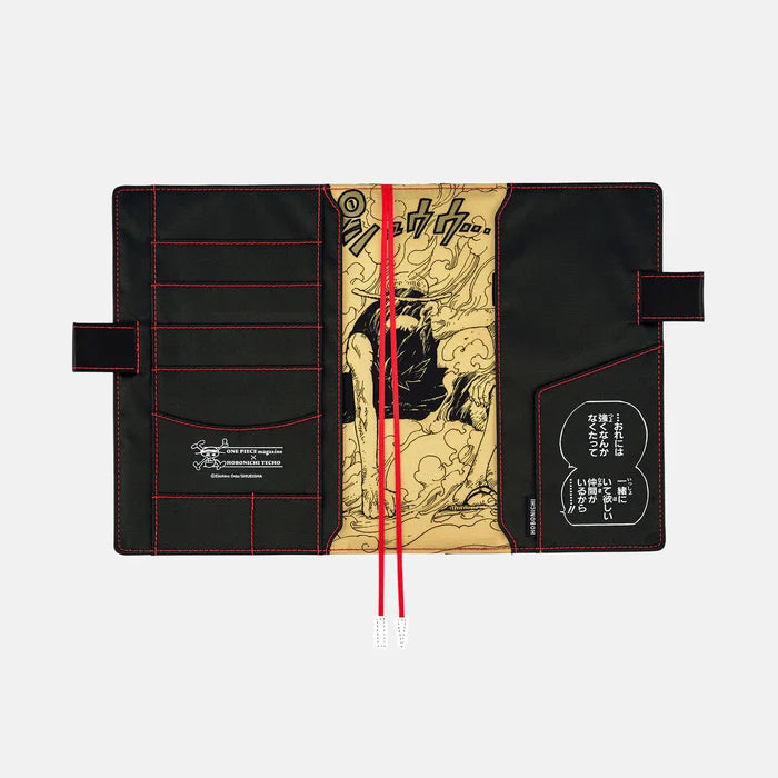Hobonichi 2026 A5 Cousin Cover: One Piece Magazine - Straw Hat Luffy (Black), shown with its details.