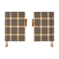 Hobonichi 2026 A5 Cousin Cover: Shirt Fabric - Foggy Plaid, shown from the front.