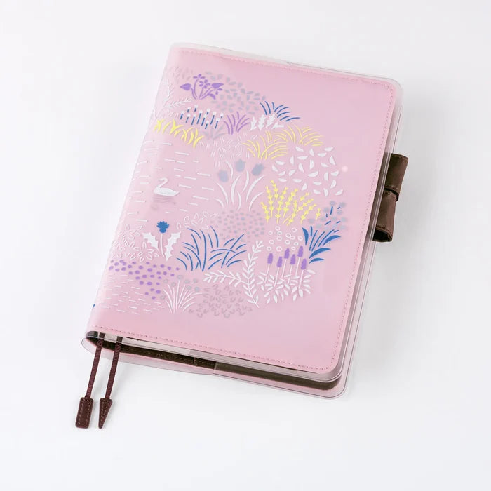 Hobonichi 2026 A5 Cover on Cover - Yuri Sanae: Forest Lake, shown from the front.