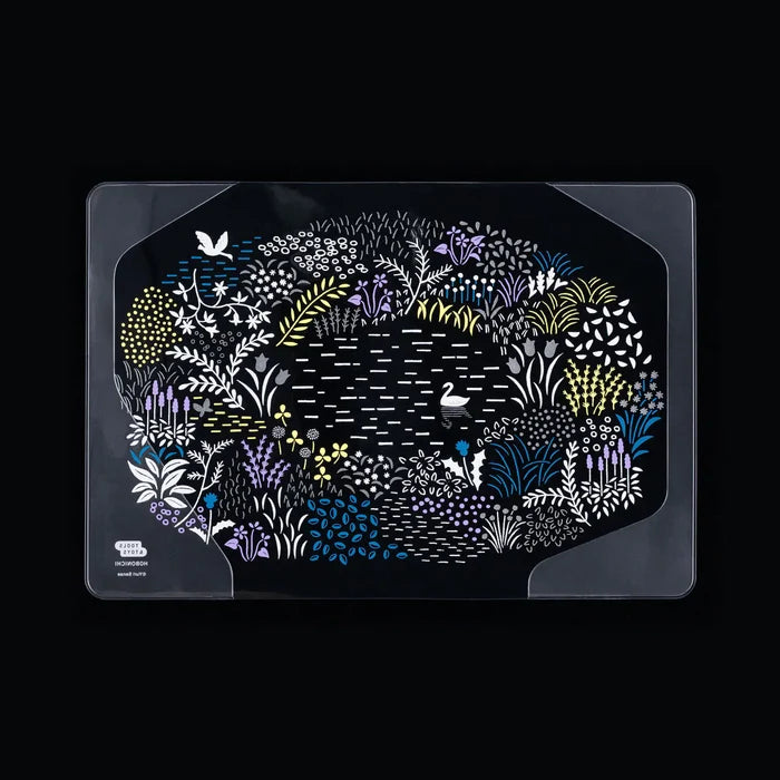 Hobonichi 2026 A5 Cover on Cover - Yuri Sanae: Forest Lake, detail view of the design.