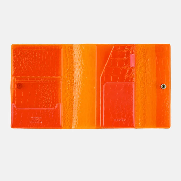 Hobonichi 2026 A6 Planner Cover: beautiful people - Nothing to Hide (Orange), shown with its details.
