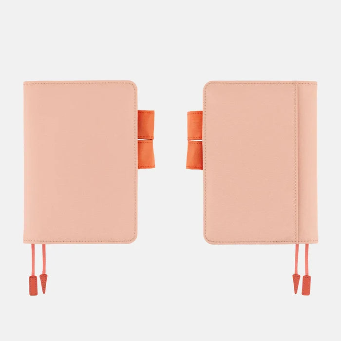 Hobonichi 2026 A6 Planner Cover: Colors - Airy Flamingo, shown from the front.