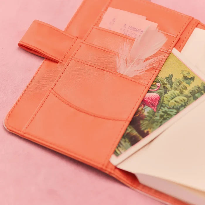 Hobonichi 2026 A6 Planner Cover: Colors - Airy Flamingo, alternate angle.