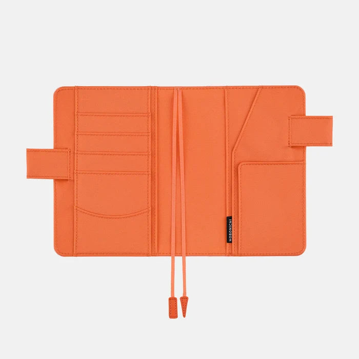 Hobonichi 2026 A6 Planner Cover: Colors - Airy Flamingo, shown with its details.