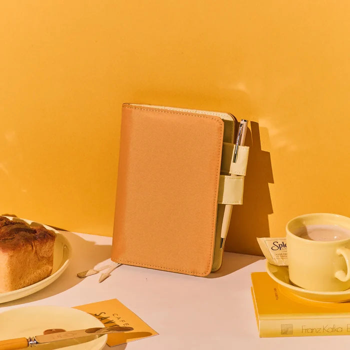 Hobonichi 2026 A6 Planner Cover: Colors - Butterscotch, detail view of the design.