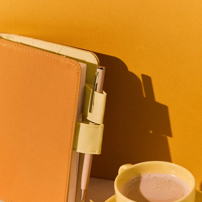 Hobonichi 2026 A6 Planner Cover: Colors - Butterscotch, alternate angle.