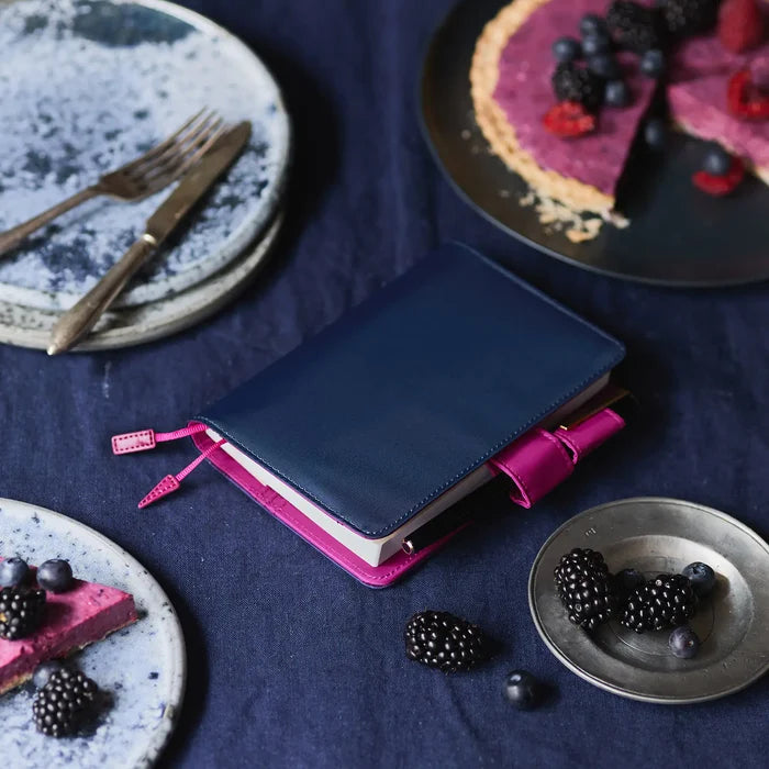 Hobonichi 2026 A6 Planner Cover: Colors - Mystic Berry, alternate angle.