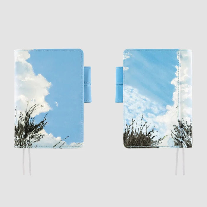 Hobonichi 2026 A6 Planner Cover: Kyohei Sakaguchi - Field Sky, shown from the front.