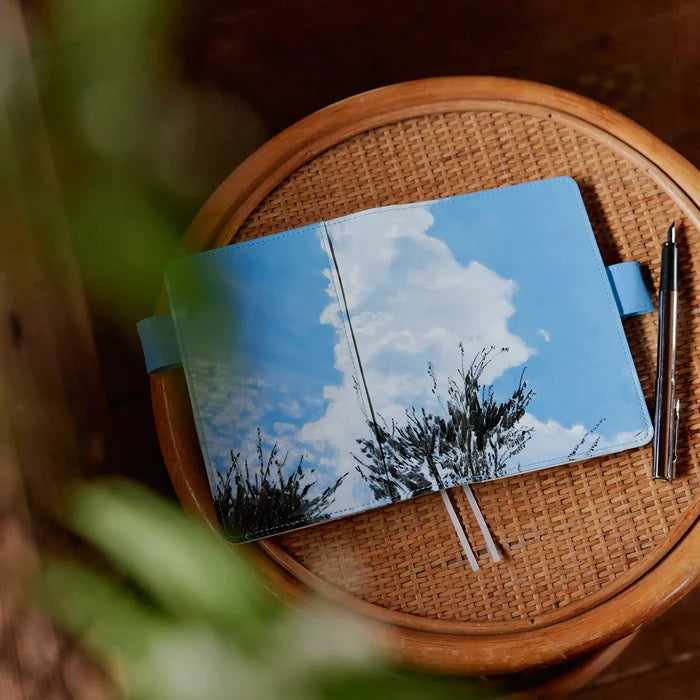 Hobonichi 2026 A6 Planner Cover: Kyohei Sakaguchi - Field Sky, shown in full.