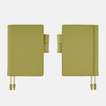 Hobonichi 2026 A6 Planner Cover: Leather - Sage Green, shown from the front.