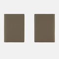 Hobonichi 2026 A6 Planner Cover: Leather - Taut (Gray & Light Blue), shown from the front.