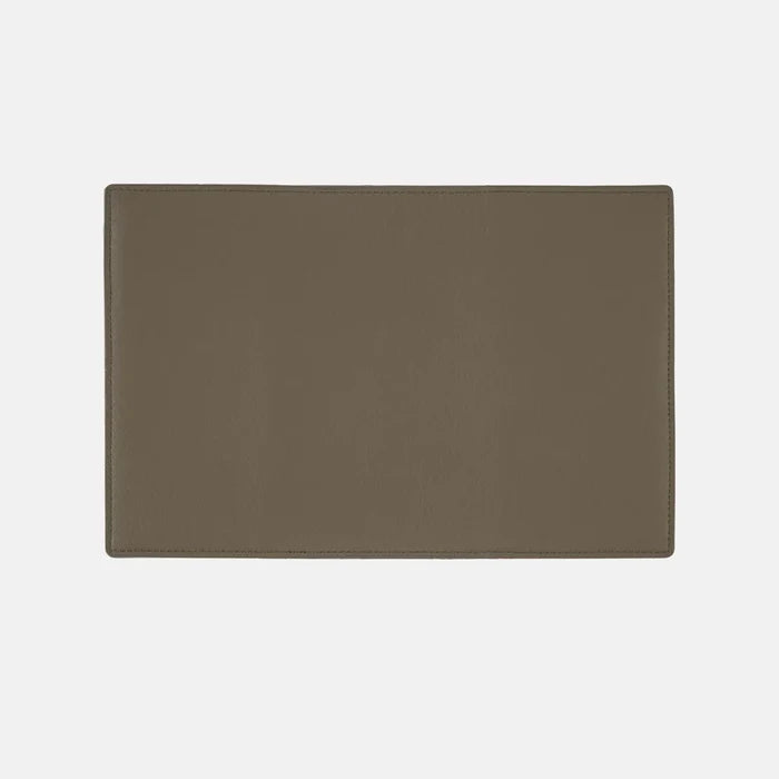 Hobonichi 2026 A6 Planner Cover: Leather - Taut (Gray & Light Blue), shown from another angle.