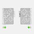 Hobonichi 2026 A6 Planner Cover: Makoto Matsubayashi - Silver Flowers, shown from the front.