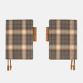 Hobonichi 2026 A6 Planner Cover: Shirt Fabric - Foggy Plaid, shown from the front.