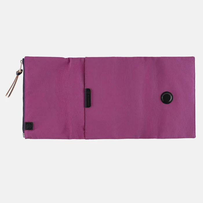 Hobonichi 2026 A6 Planner Cover: Tragen - Purple, shown from another angle.