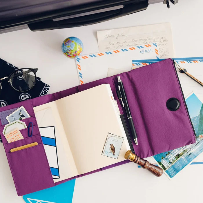 Hobonichi 2026 A6 Planner Cover: Tragen - Purple, shown in full.