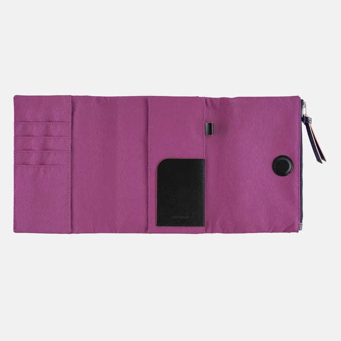 Hobonichi 2026 A6 Planner Cover: Tragen - Purple, shown with its details.