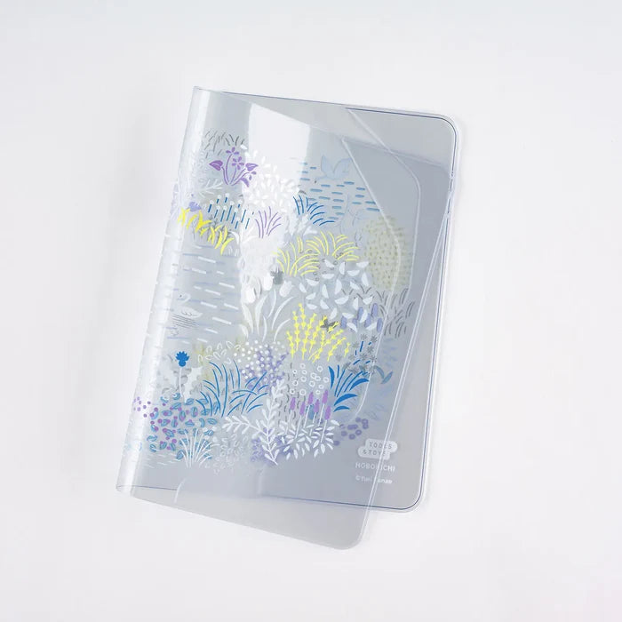 Hobonichi 2026 A6 Planner Cover: Yuri Sanae - Cover on Cover for A6 Size (Forest Lake), shown from another angle.
