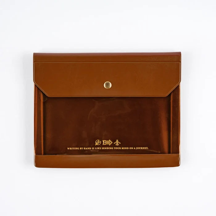 Hobonichi 2026 Accessories: Alettone - Document Case for A6 Size (Brown), shown from the front.