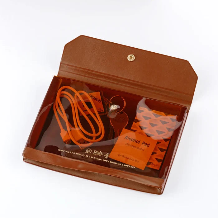 Hobonichi 2026 Accessories: Alettone - Document Case for A6 Size (Brown), shown from another angle.