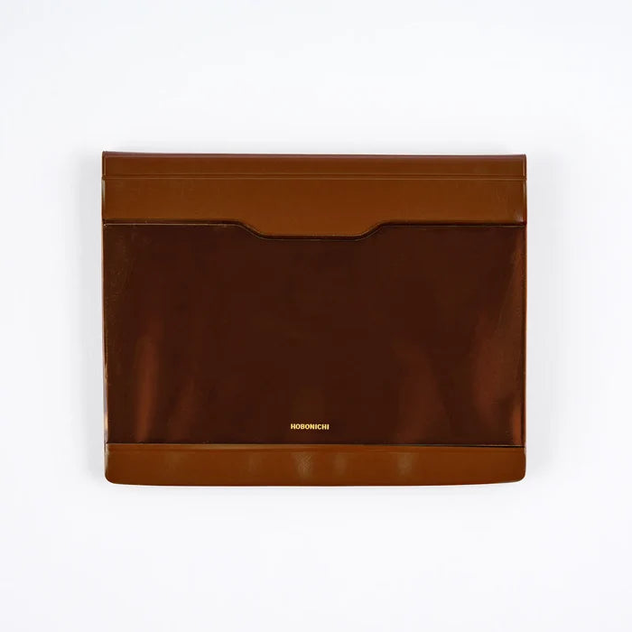 Hobonichi 2026 Accessories: Alettone - Document Case for A6 Size (Brown), detail view of the design.