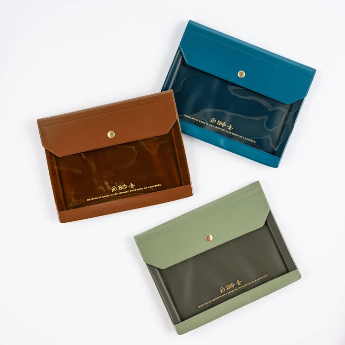 Hobonichi 2026 Accessories: Alettone - Document Case for A6 Size (Navy), shown in full.