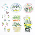 Hobonichi 2026 Accessories: iyo okumi - Transparent Embroidery Sticker Set - My Garden, shown from the front.