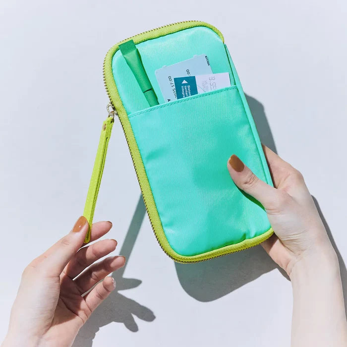 Hobonichi 2026 Accessories: Small Drawer Pouch (Aqua Lime), alternate angle.