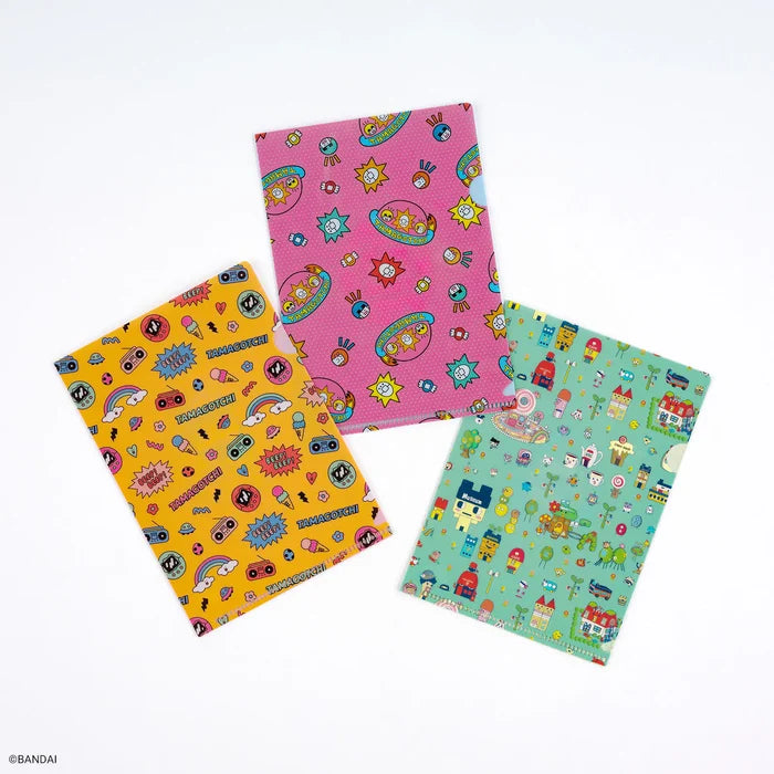Hobonichi 2026 Accessories: Tamagotchi - Hobonichi Folder Set of 3 for A6 Size (Tamagotchi), shown from the front.