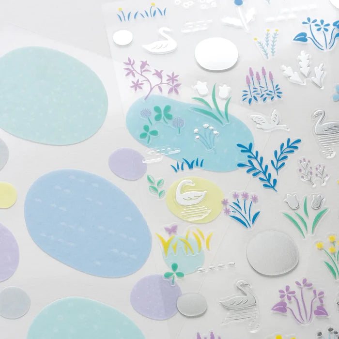 Hobonichi 2026 Accessories: Yuri Sanae - Layering Stickers (Forest Lake), shown in full.