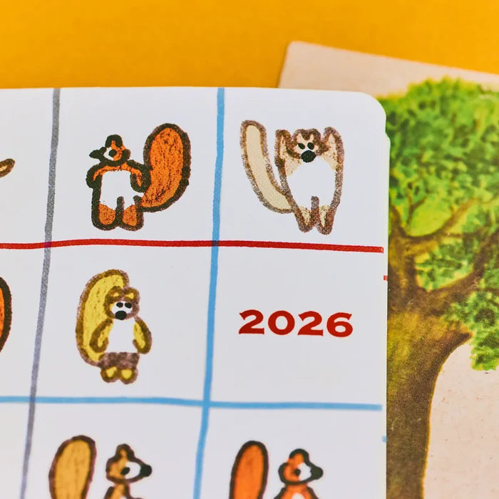 Hobonichi 2026 Weeks: 100%ORANGE - Squirrel’s Moving Day, alternate angle.
