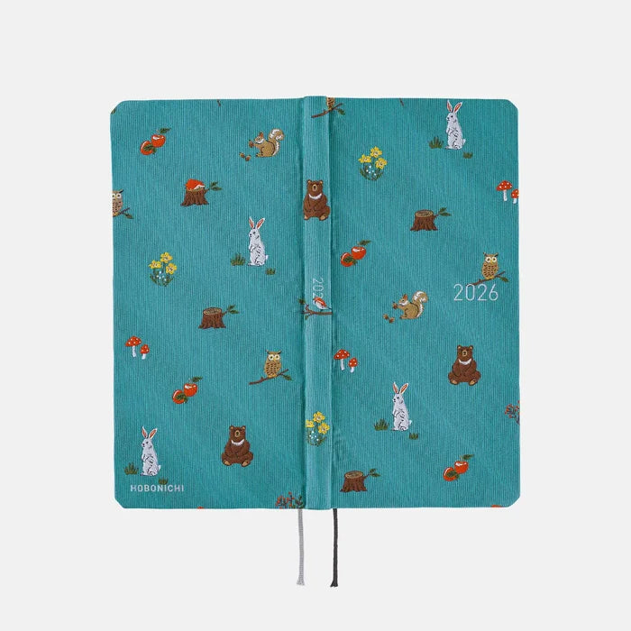 Hobonichi 2026 Weeks: Bow & Tie - In the Forest, shown from another angle.