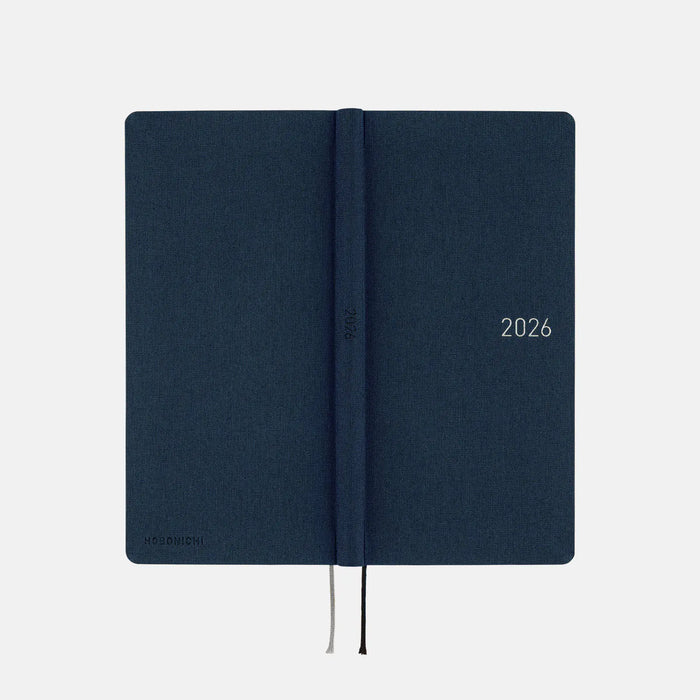 Hobonichi 2026 Weeks: Colors - Cosmo Blue, shown from another angle.