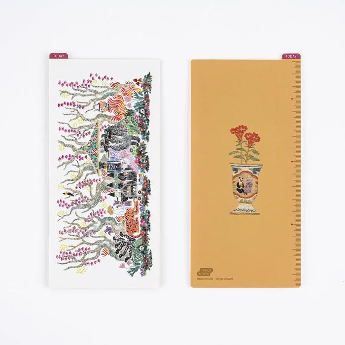 Hobonichi 2026 Weeks: iyo okumi - Hobonichi Pencil Board for Weeks (Happy Tea Time - Group Party), shown from the front.