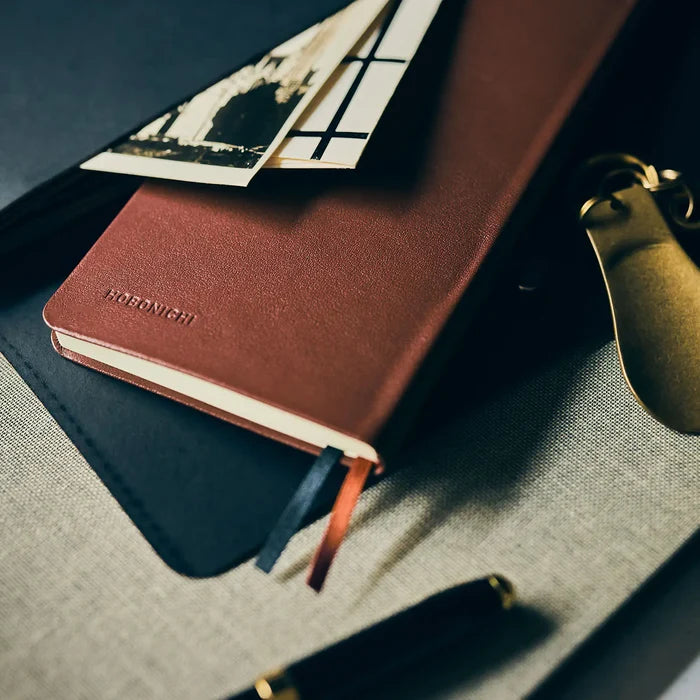Hobonichi 2026 Weeks: Leather - Wine Brown, shown in full.