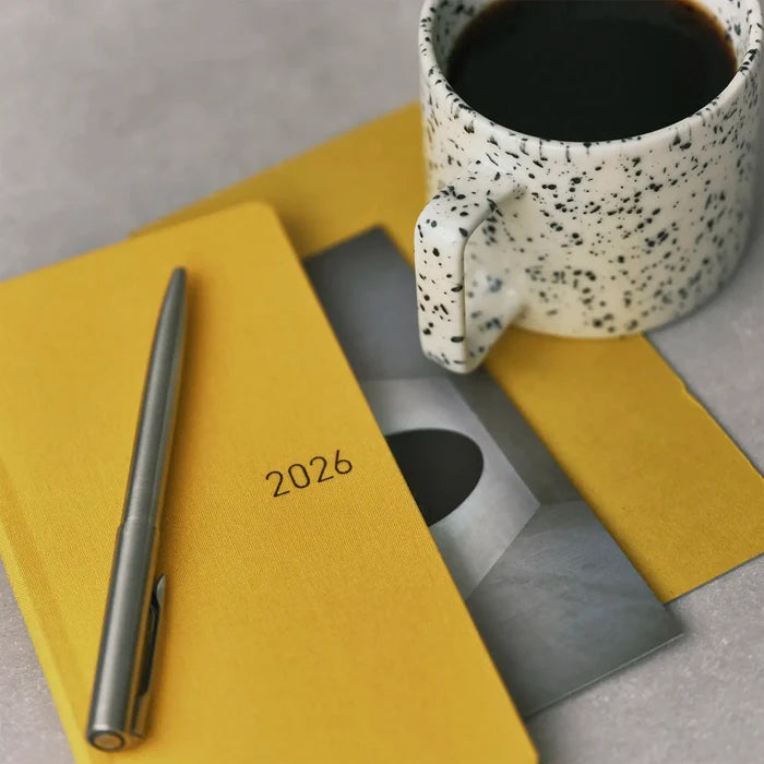 Hobonichi 2026 Weeks Mega: Colors - Full Moon Yellow, shown in full.