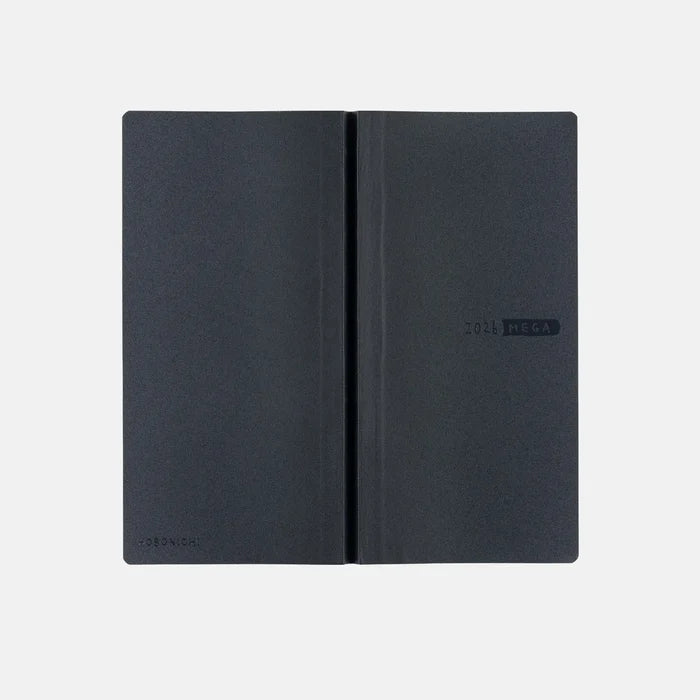 Hobonichi 2026 Weeks Mega: Sneaker - Indigo Black, shown from another angle.