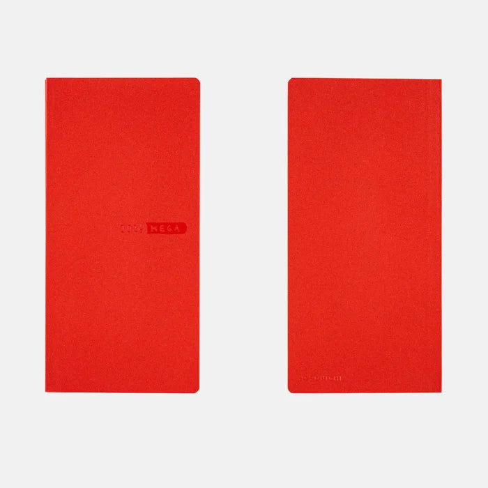 Hobonichi 2026 Weeks Mega: Sneaker - Tomato Red, shown from the front.