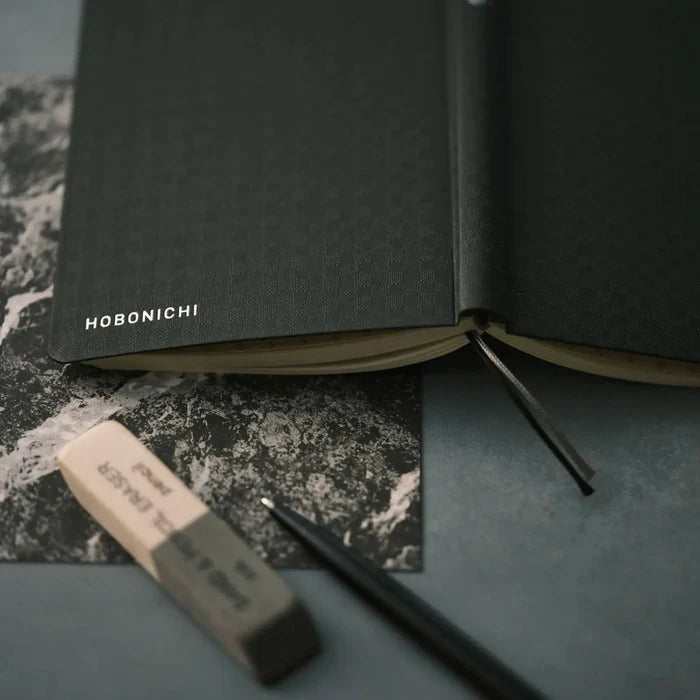 Hobonichi 2026 Weeks: Paper Series - Black Gingham, alternate angle.