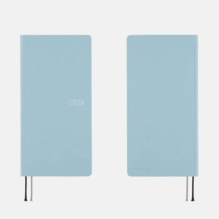 Hobonichi 2026 Weeks: Paper Series - Sky, shown from the front.