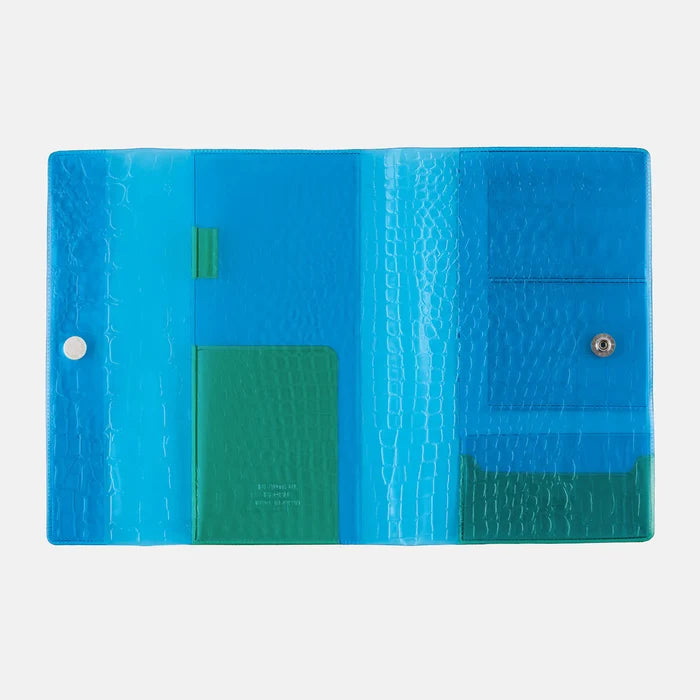Hobonichi 2026 Weeks Planner Cover: beautiful people - Nothing to Hide (Blue), shown from another angle.