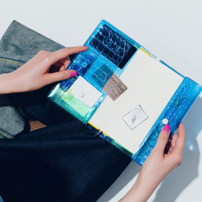 Hobonichi 2026 Weeks Planner Cover: beautiful people - Nothing to Hide (Blue), shown in full.