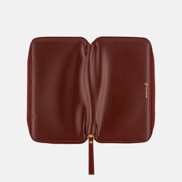 Hobonichi 2026 Weeks Planner Cover: Single Color - Amarone, shown from another angle.