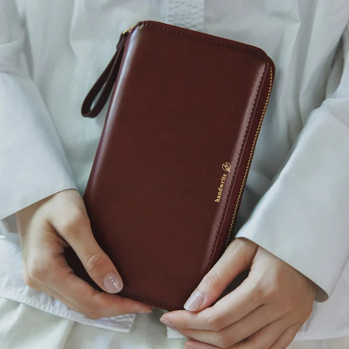 Hobonichi 2026 Weeks Planner Cover: Single Color - Amarone, detail view of the design.