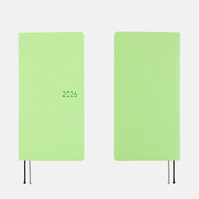 Hobonichi 2026 Weeks: Smooth - Melon Sorbet, shown from the front.