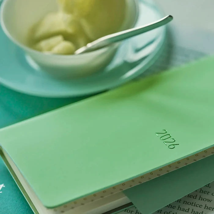Hobonichi 2026 Weeks: Smooth - Melon Sorbet, close-up view.