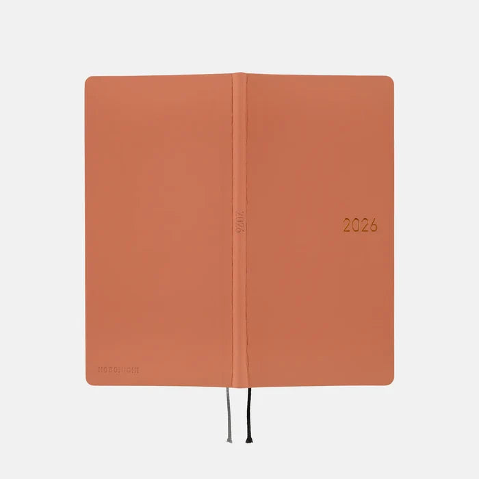 Hobonichi 2026 Weeks: Smooth - Milk Cocoa, shown from another angle.
