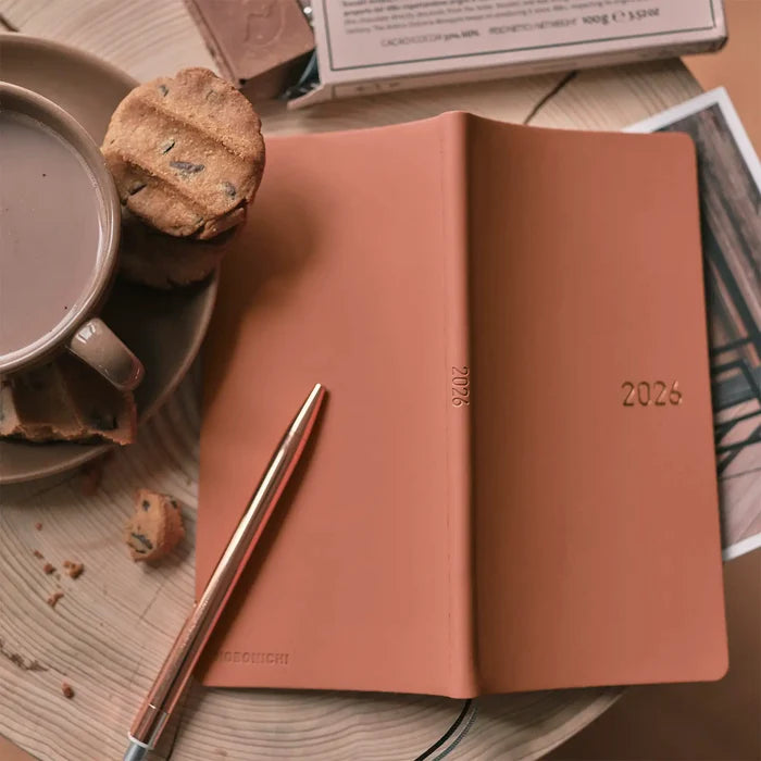Hobonichi 2026 Weeks: Smooth - Milk Cocoa, shown in full.